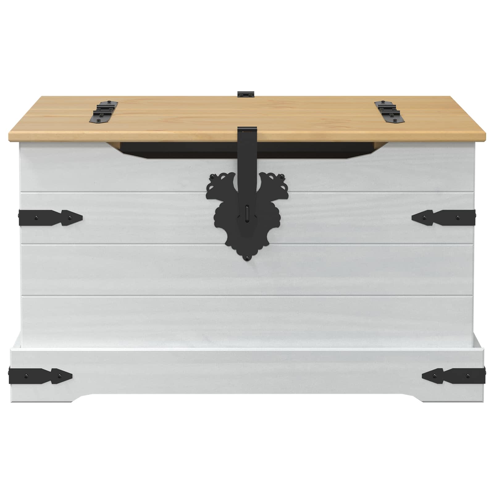 vidaXL storage box z półką Biały 78 x 78 x 45 cm Lite drewno sosnowe