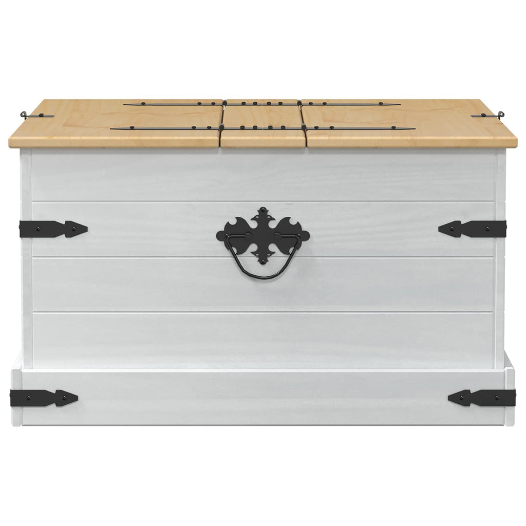 vidaXL storage box z półką Biały 78 x 78 x 45 cm Lite drewno sosnowe