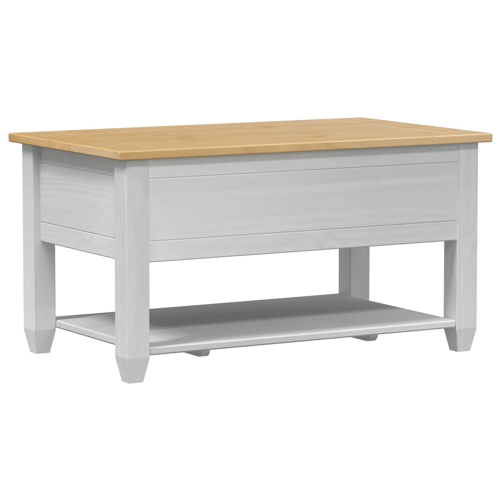 vidaXL Stolik kawowy Biały 85 x 50 x 45 cm Lite drewno sosnowe