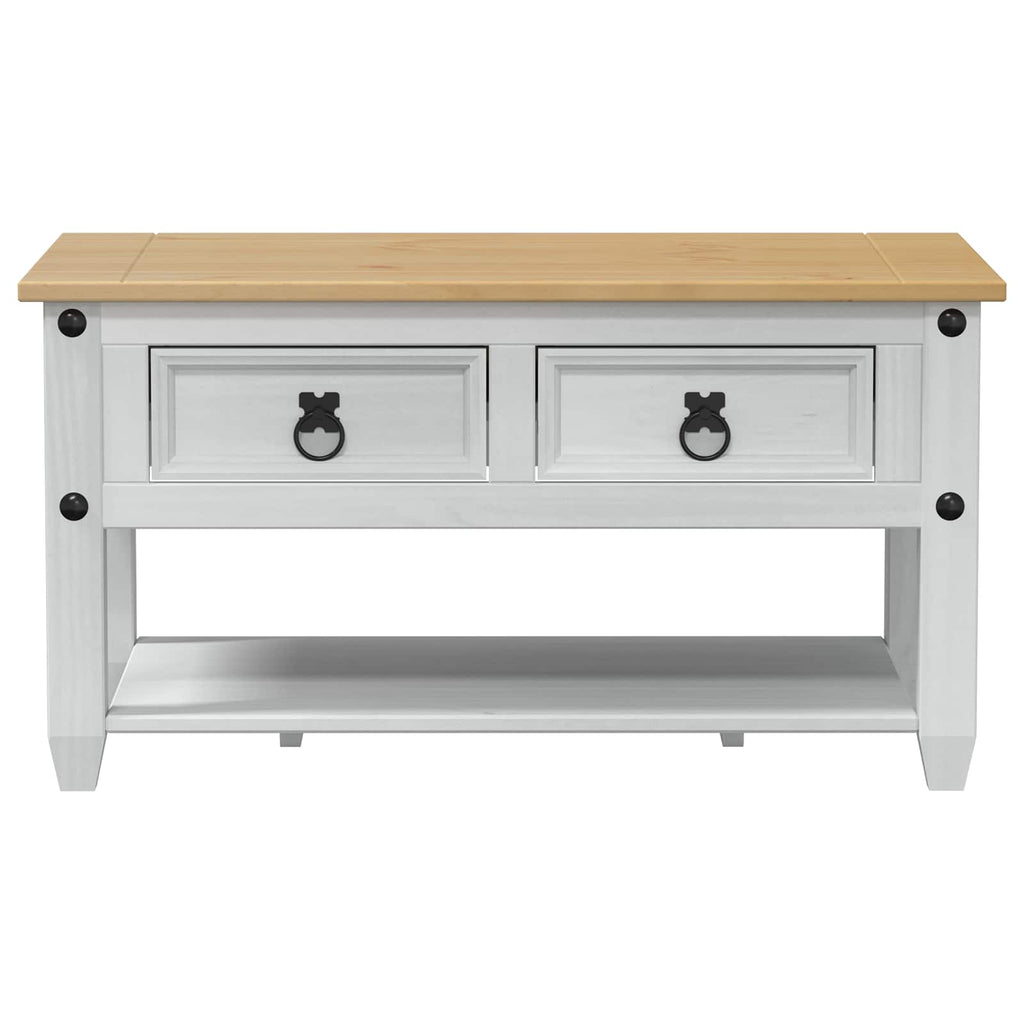 vidaXL Stolik kawowy Biały 85 x 50 x 45 cm Lite drewno sosnowe