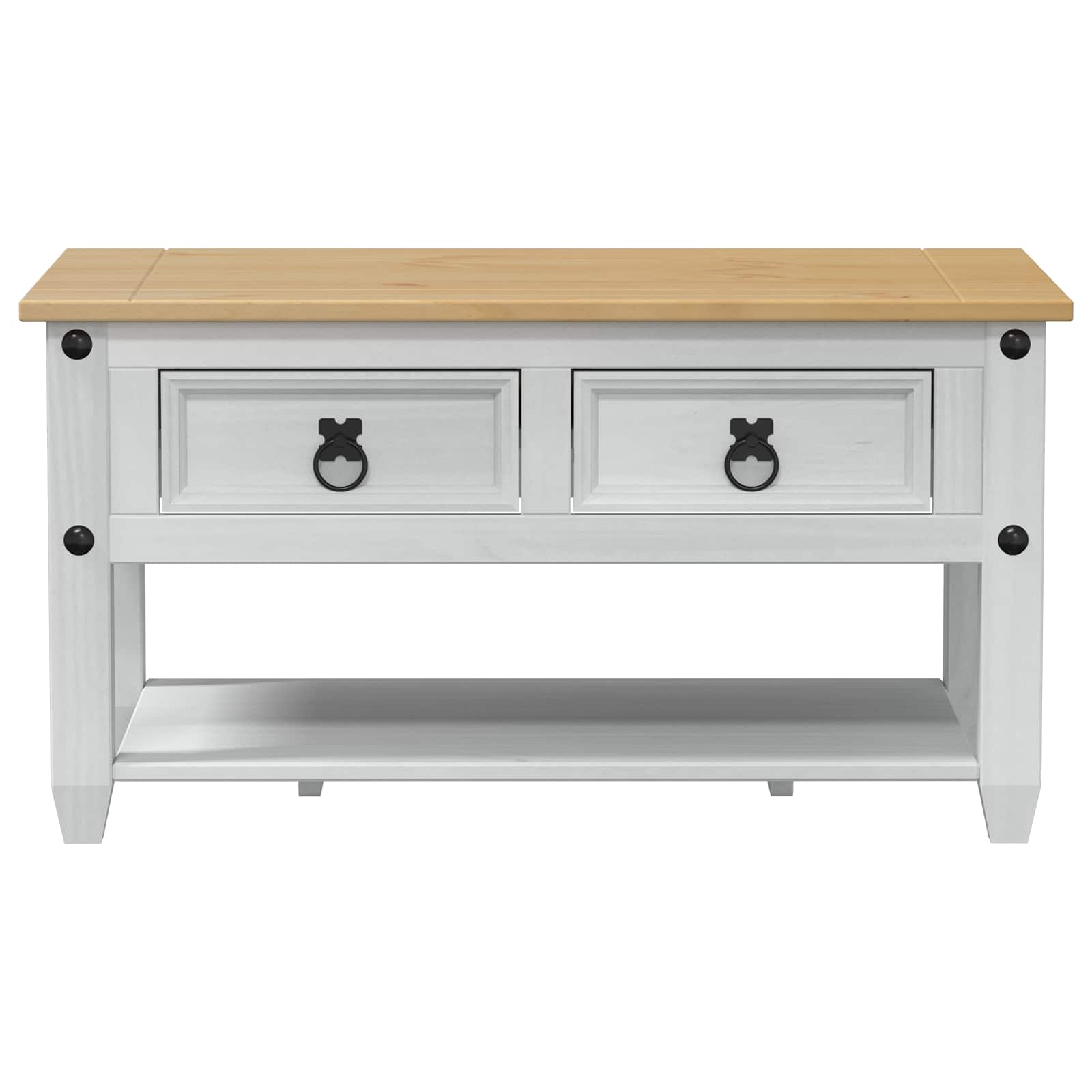 vidaXL Stolik kawowy Biały 85 x 50 x 45 cm Lite drewno sosnowe