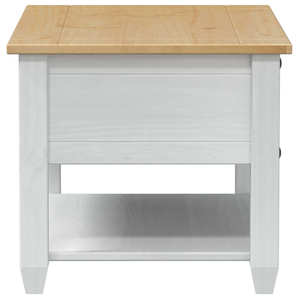 vidaXL Stolik kawowy Biały 85 x 50 x 45 cm Lite drewno sosnowe
