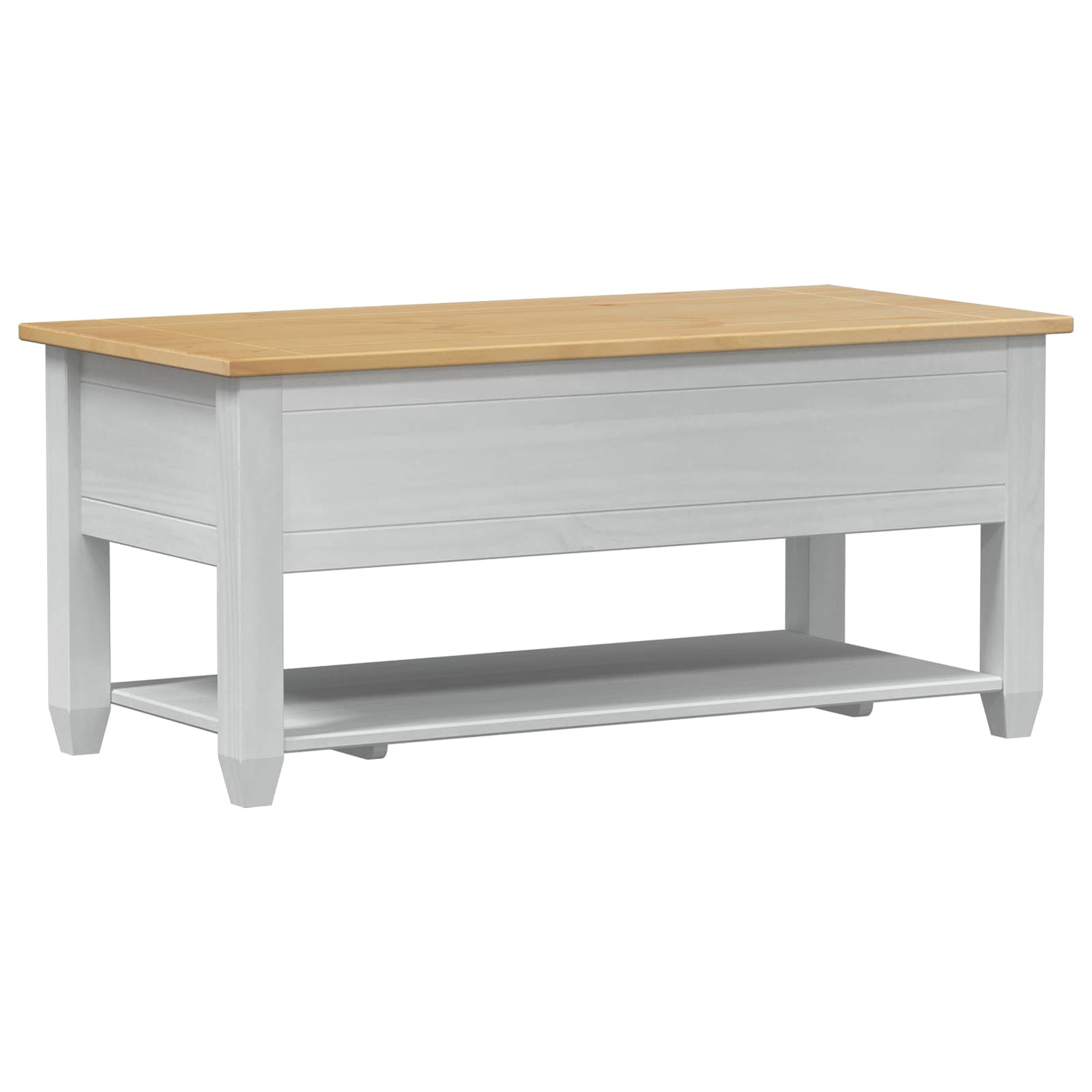 vidaXL Stolik kawowy Biały 100 x 48 x 45 cm Lite drewno sosnowe