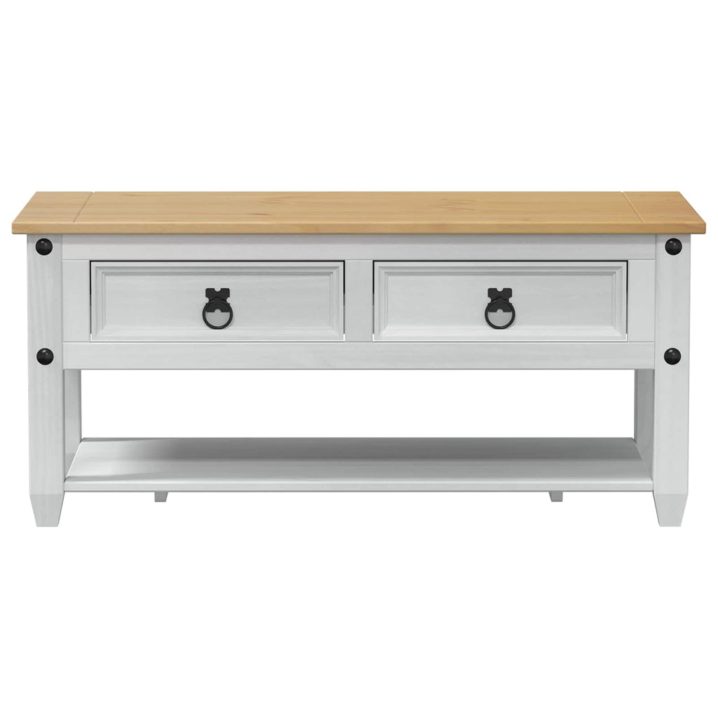 vidaXL Stolik kawowy Biały 100 x 48 x 45 cm Lite drewno sosnowe