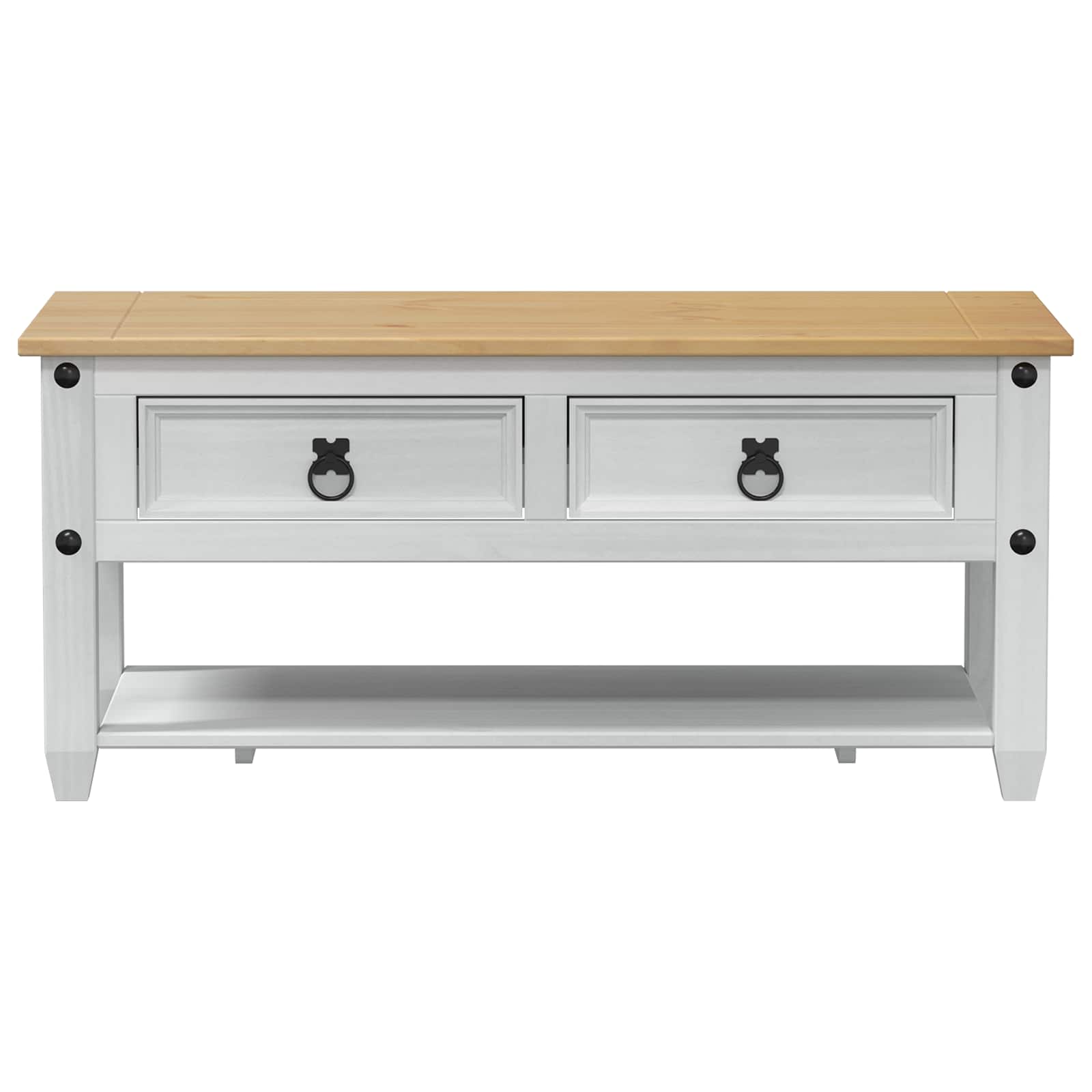 vidaXL Stolik kawowy Biały 100 x 48 x 45 cm Lite drewno sosnowe