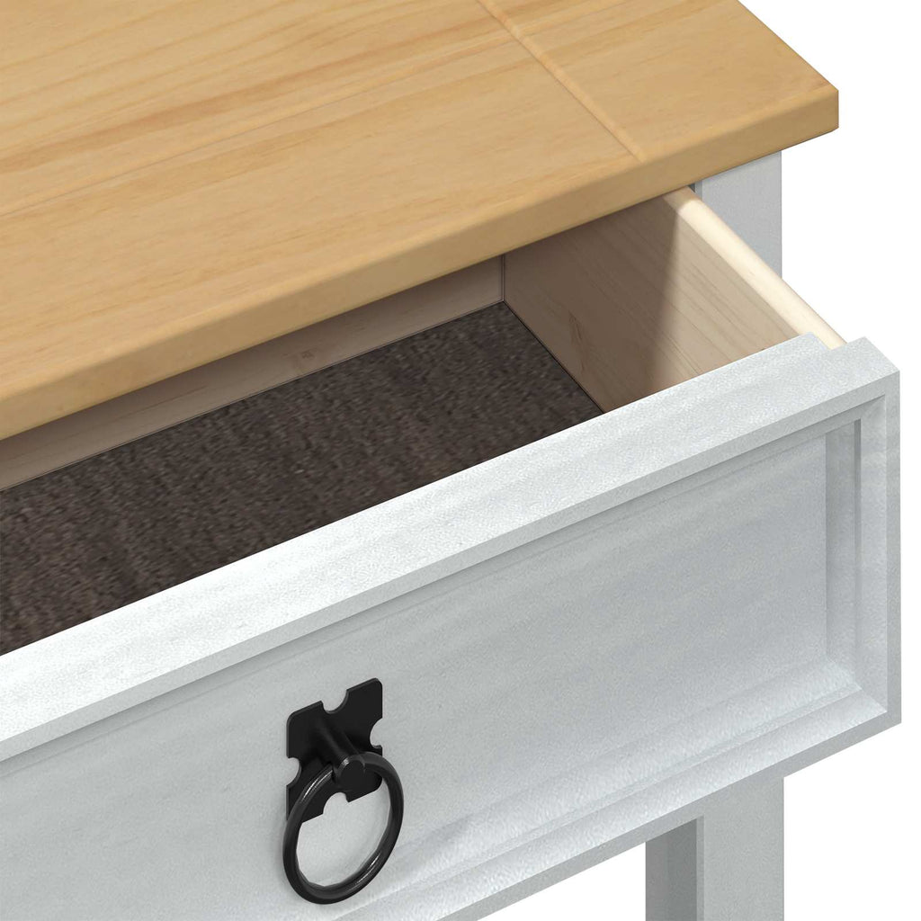 vidaXL Stolik konsolowy Biały 55 x 35 x 73 cm Lite drewno sosnowe