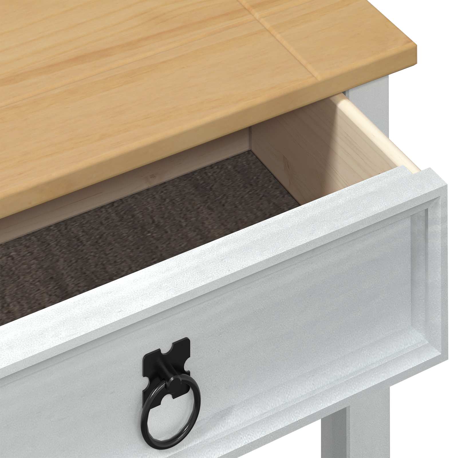 vidaXL Stolik konsolowy Biały 55 x 35 x 73 cm Lite drewno sosnowe