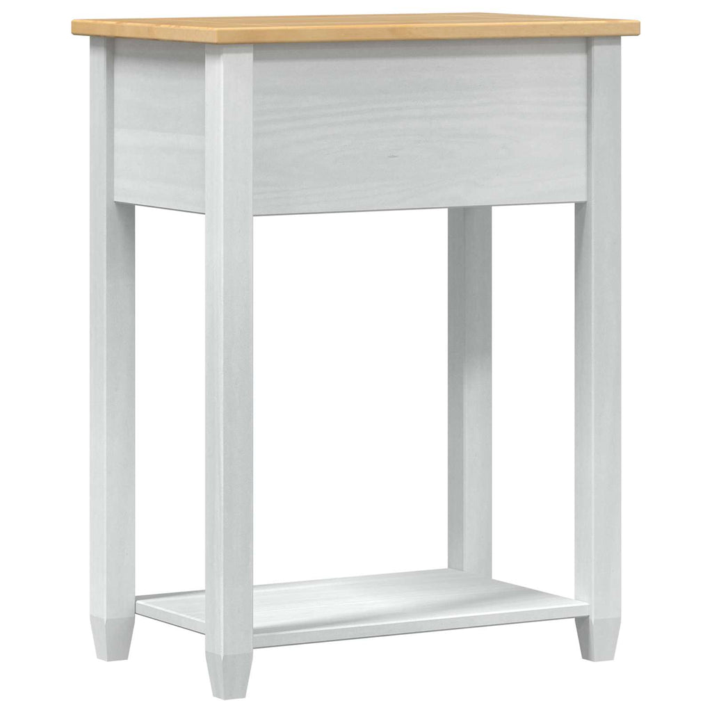 vidaXL Stolik konsolowy Biały 55 x 35 x 73 cm Lite drewno sosnowe