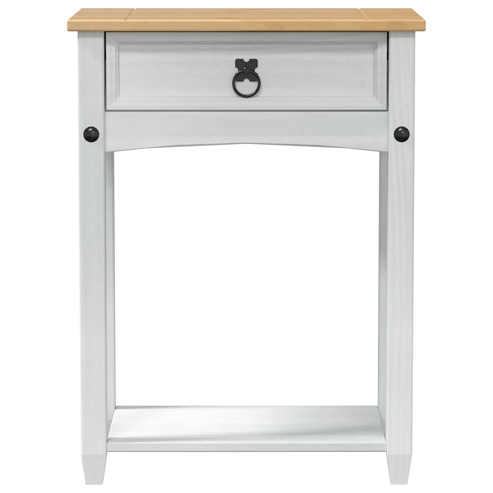 vidaXL Stolik konsolowy Biały 55 x 35 x 73 cm Lite drewno sosnowe
