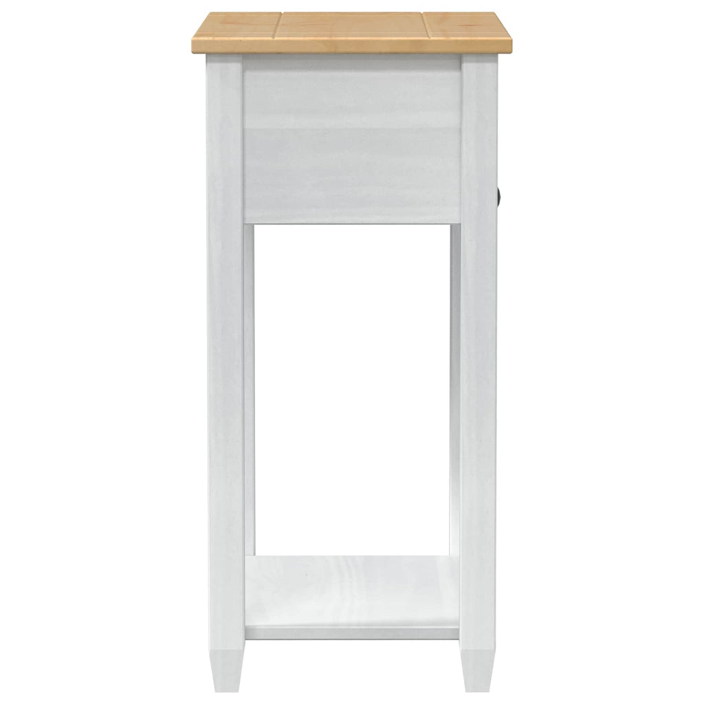 vidaXL Stolik konsolowy Biały 55 x 35 x 73 cm Lite drewno sosnowe