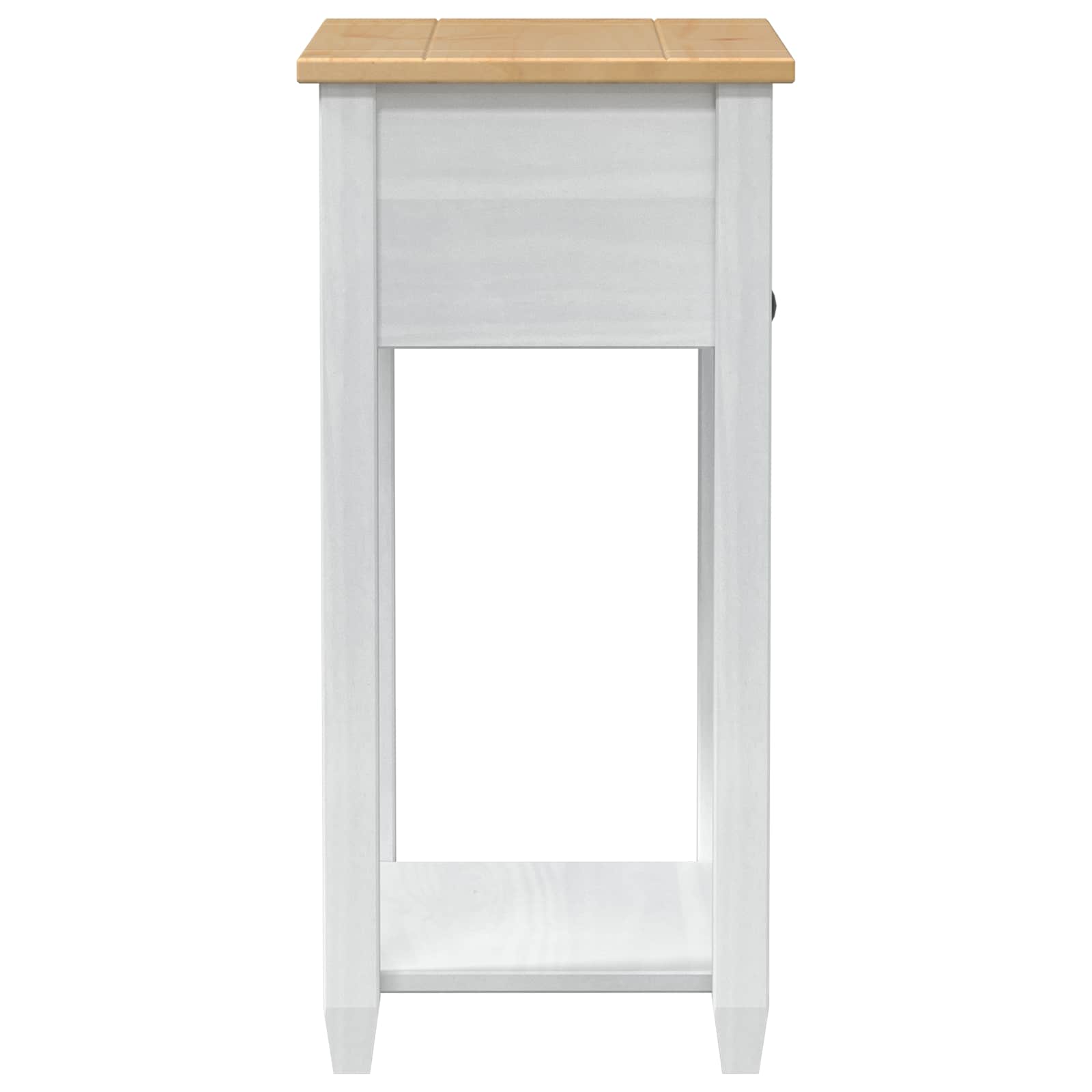 vidaXL Stolik konsolowy Biały 55 x 35 x 73 cm Lite drewno sosnowe