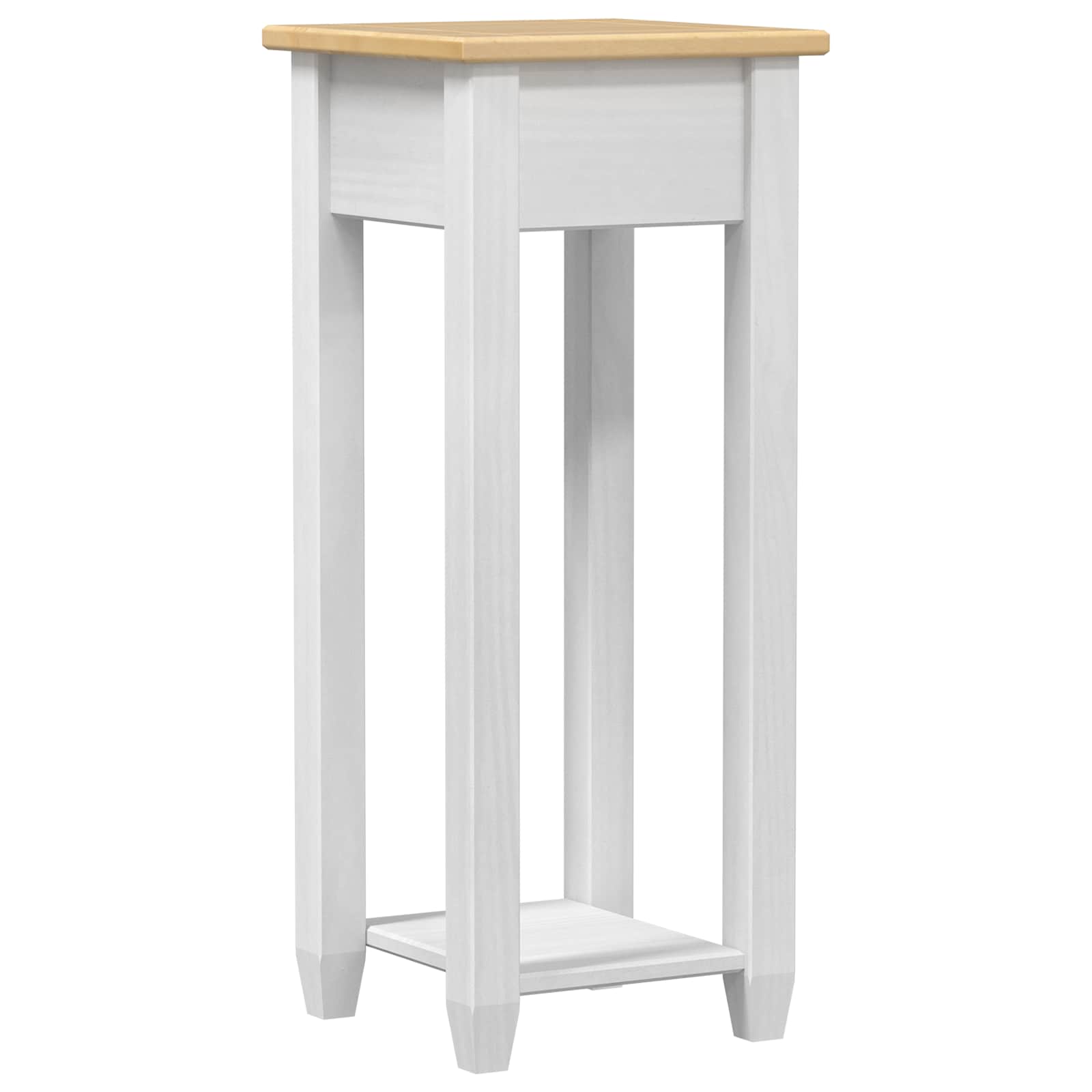 vidaXL Stojak na rośliny Biały 30 x 30 x 73 cm Lite drewno sosnowe
