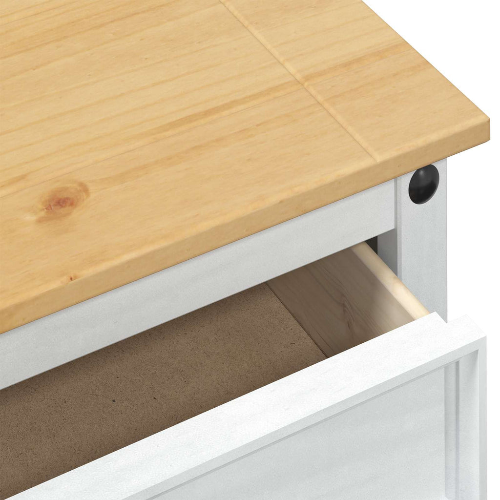 vidaXL Stolik konsolowy Biały 73 x 35 x 73 cm Lite drewno sosnowe