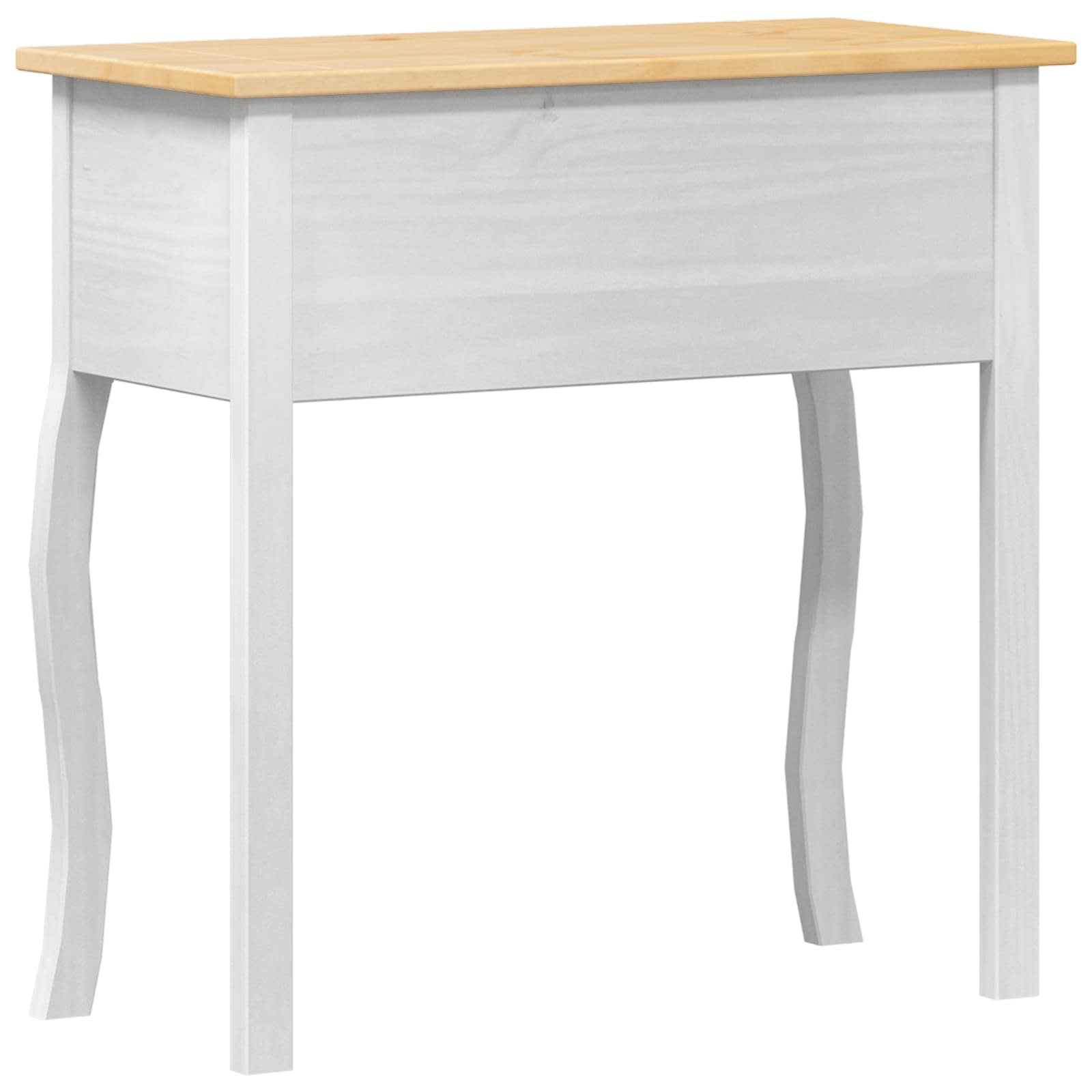 vidaXL Stolik konsolowy Biały 73 x 35 x 73 cm Lite drewno sosnowe