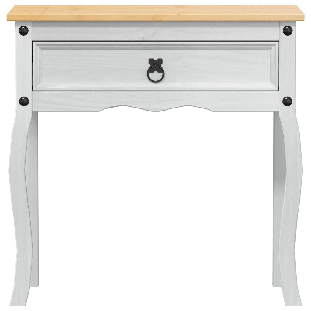 vidaXL Stolik konsolowy Biały 73 x 35 x 73 cm Lite drewno sosnowe