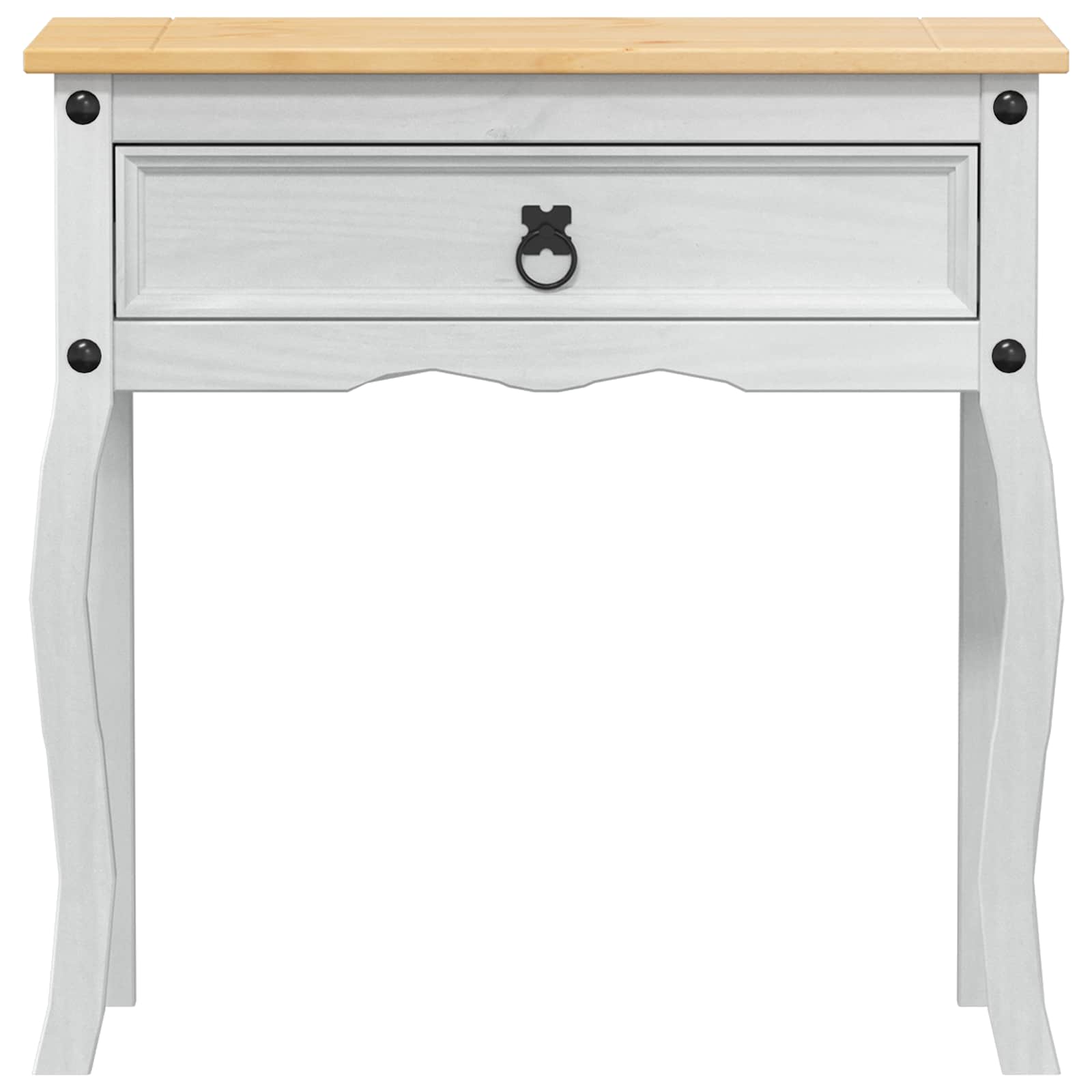 vidaXL Stolik konsolowy Biały 73 x 35 x 73 cm Lite drewno sosnowe