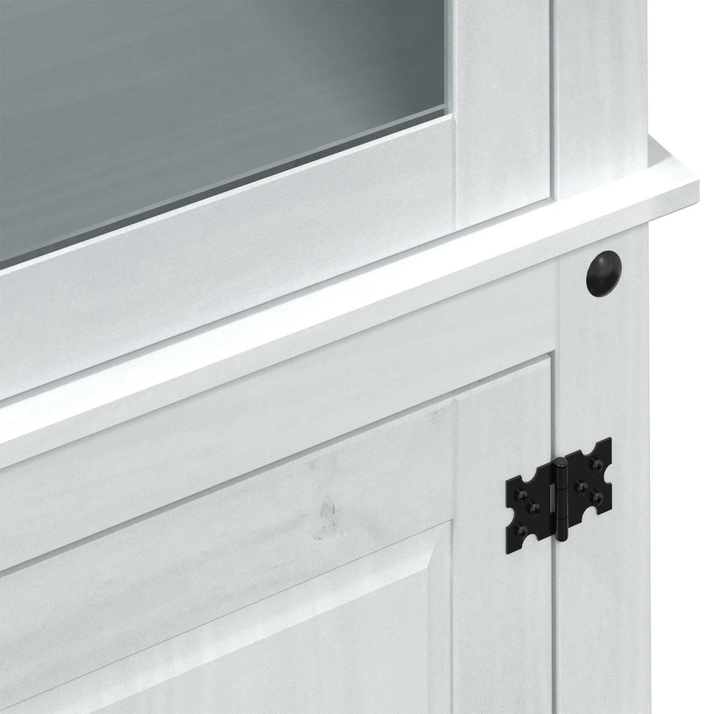 vidaXL Witryna Biały 103.5 x 42 x 180 cm Lite drewno sosnowe