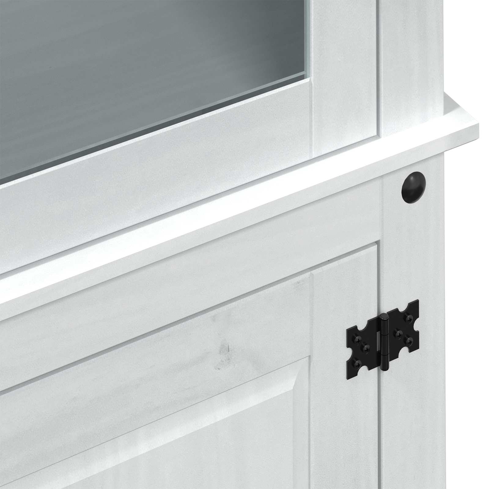 vidaXL Witryna Biały 103.5 x 42 x 180 cm Lite drewno sosnowe