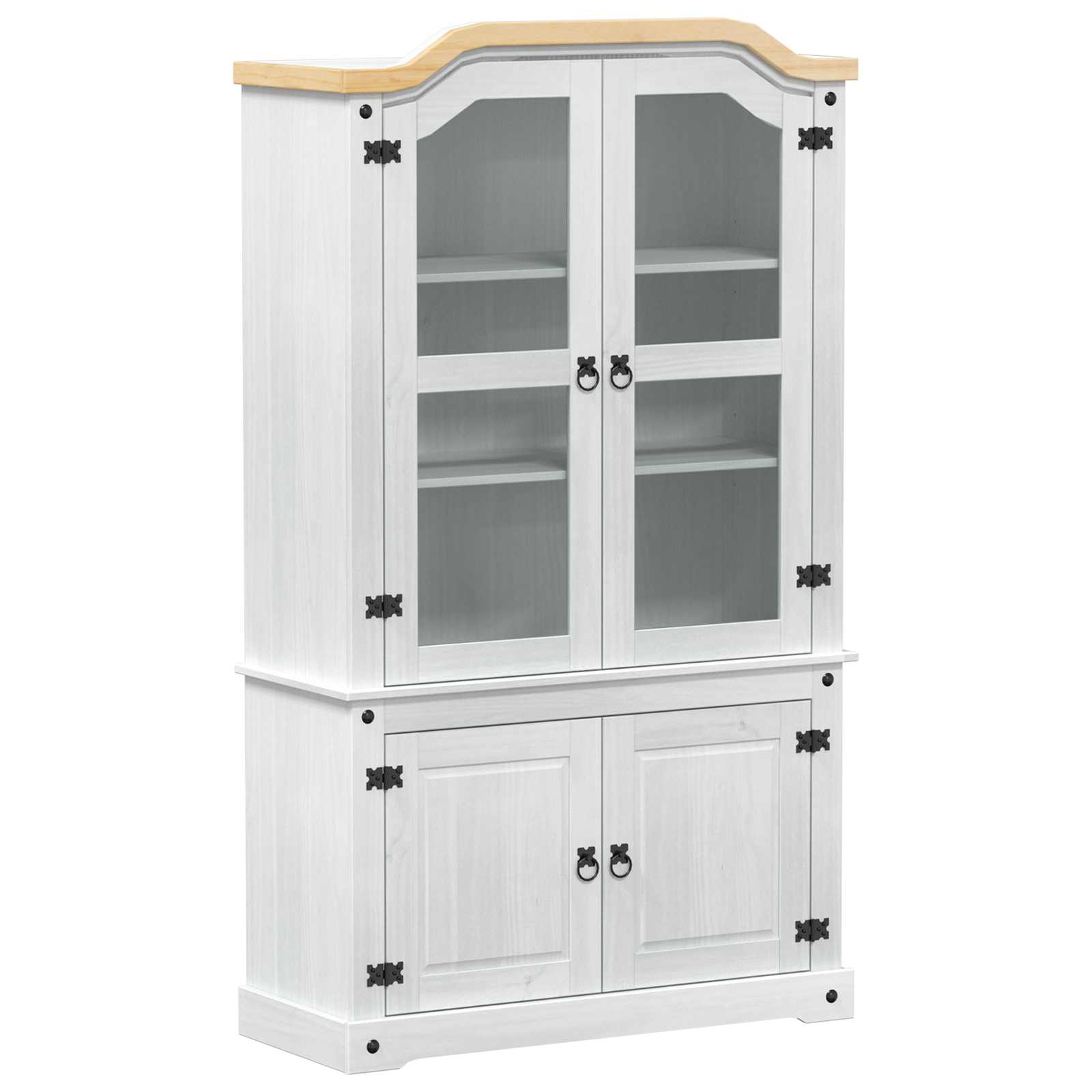 vidaXL Witryna Biały 103.5 x 42 x 180 cm Lite drewno sosnowe