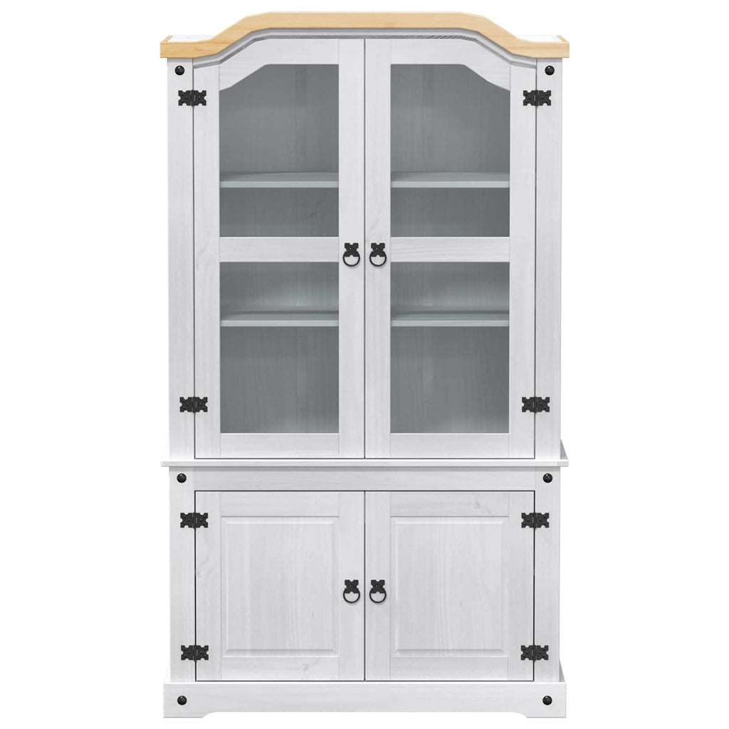 vidaXL Witryna Biały 103.5 x 42 x 180 cm Lite drewno sosnowe