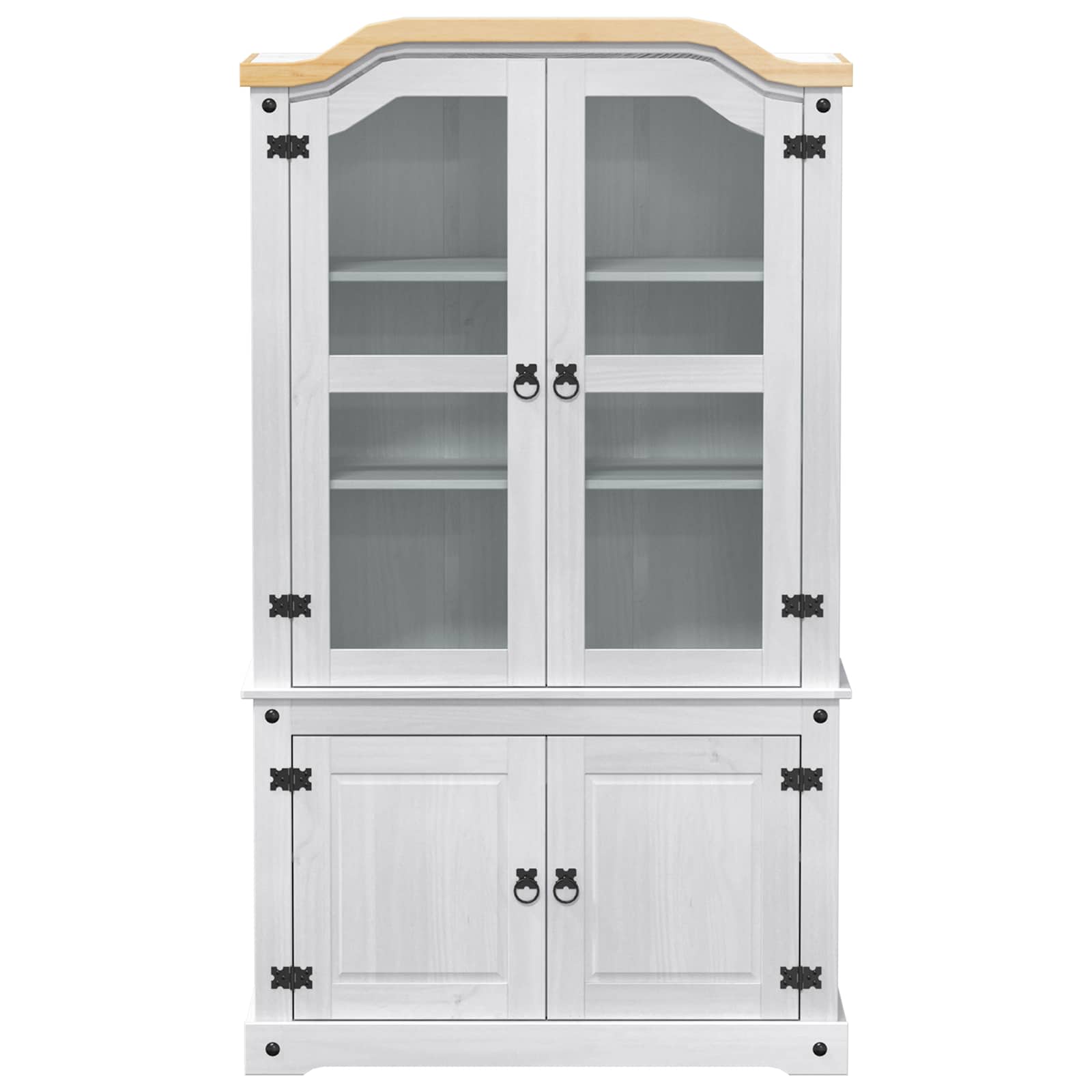 vidaXL Witryna Biały 103.5 x 42 x 180 cm Lite drewno sosnowe