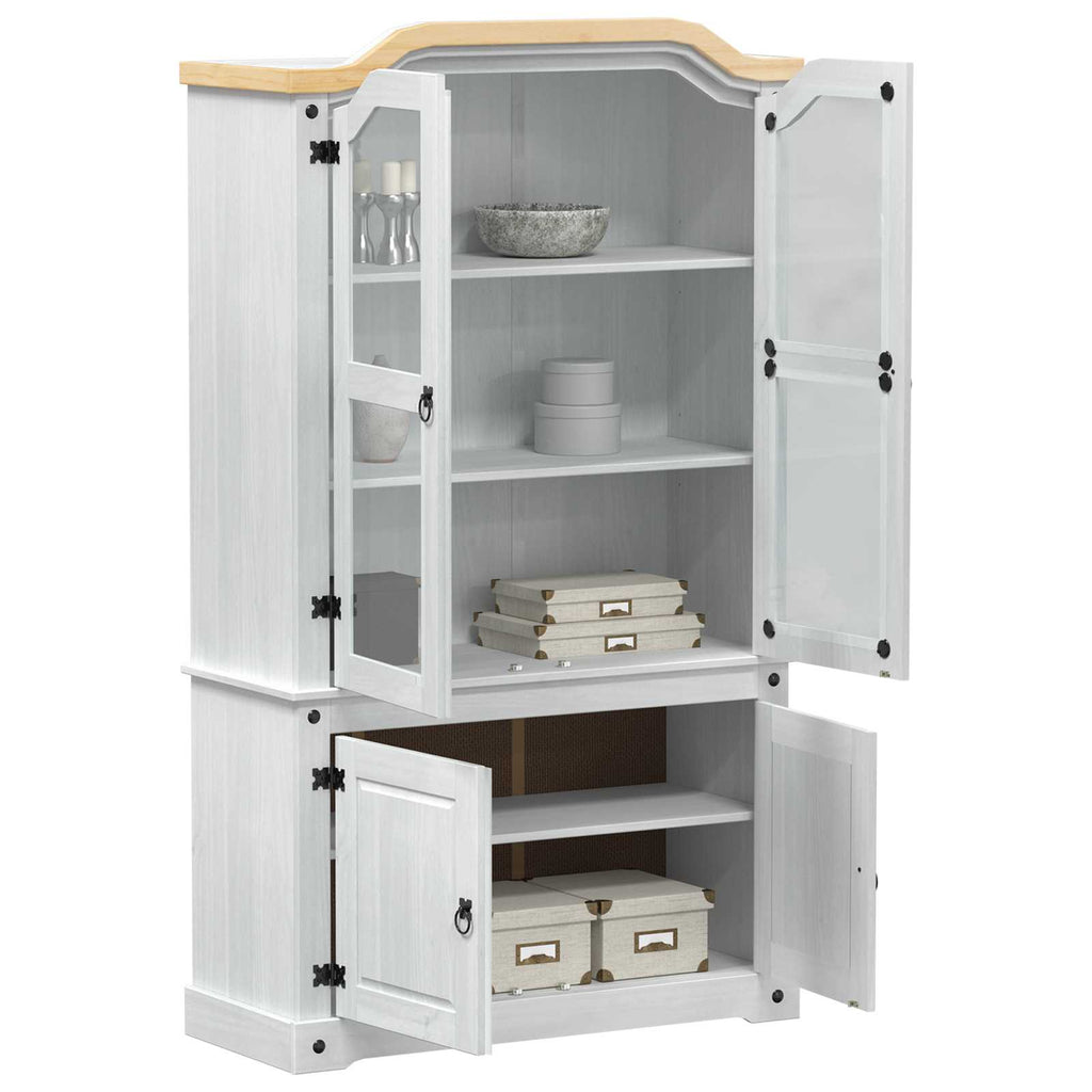 vidaXL Witryna Biały 103.5 x 42 x 180 cm Lite drewno sosnowe