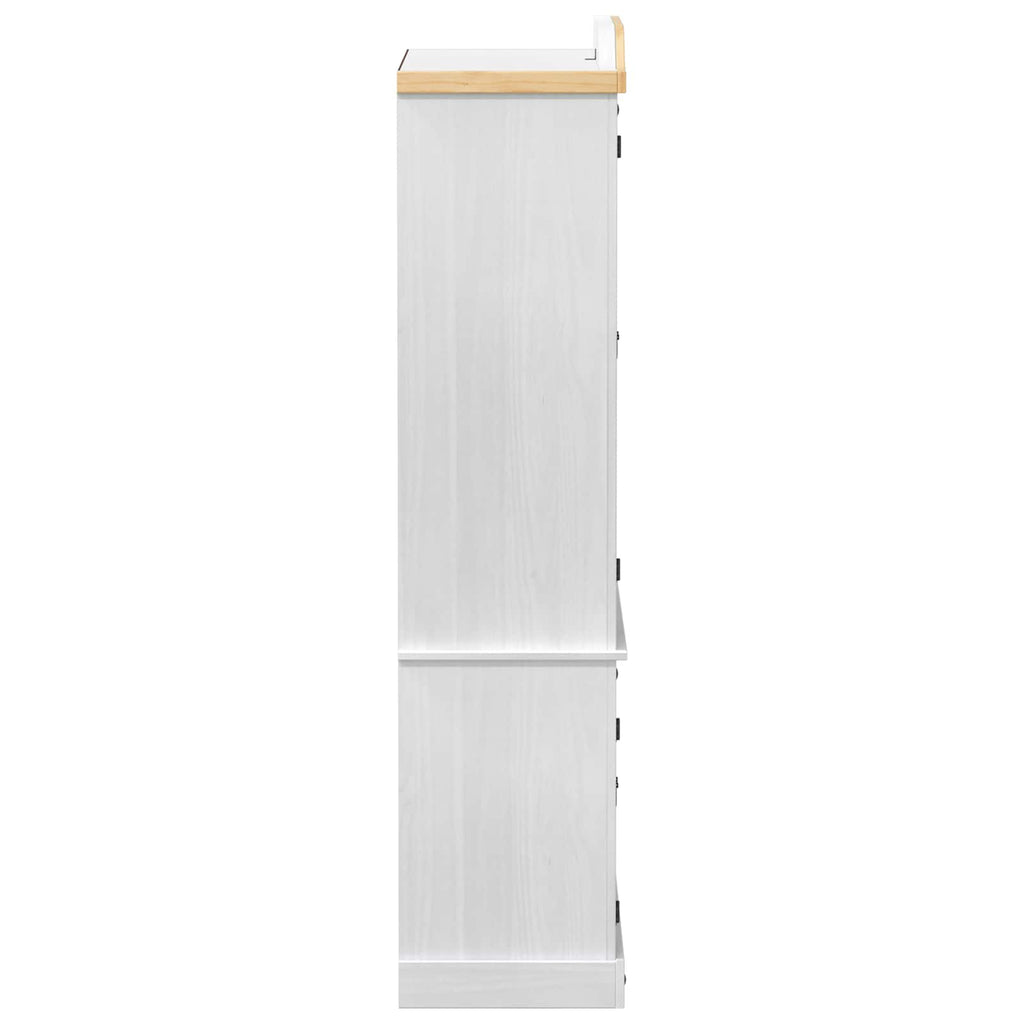 vidaXL Witryna Biały 103.5 x 42 x 180 cm Lite drewno sosnowe