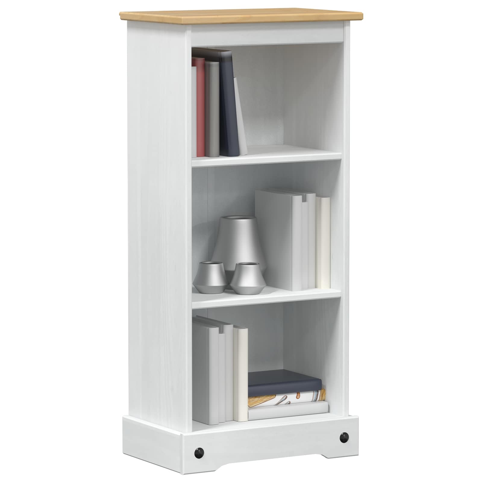 vidaXL Półka na książki Biały 46 x 29 x 100 cm Lite drewno sosnowe