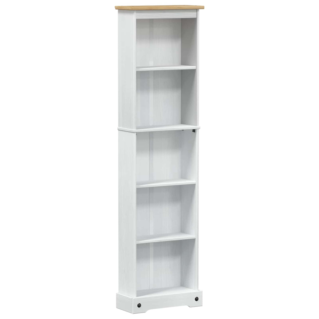 vidaXL Półka na książki Biały 46 x 20 x 170 cm Lite drewno sosnowe