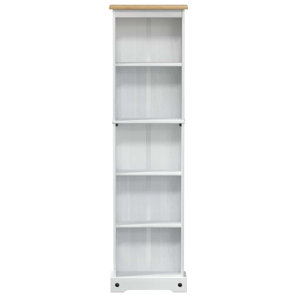 vidaXL Półka na książki Biały 46 x 20 x 170 cm Lite drewno sosnowe