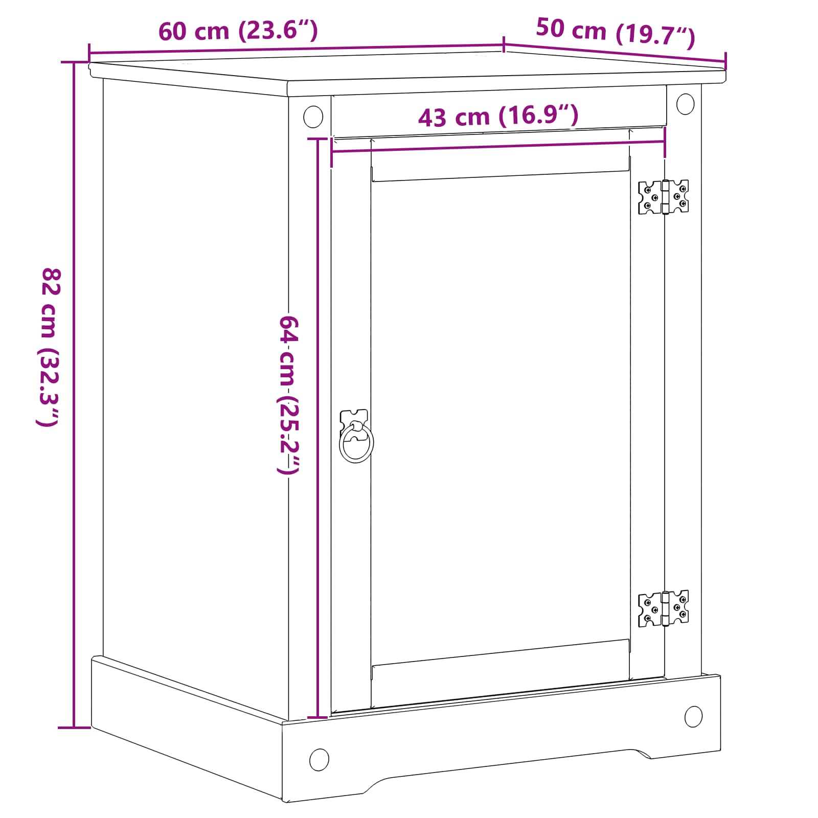 vidaXL Szafka HiFi Biały 60 x 50 x 82 cm Lite drewno sosnowe