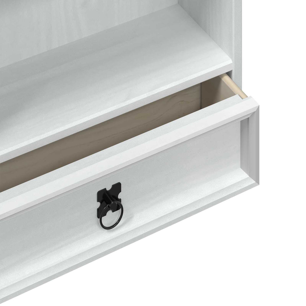 vidaXL Szafka na płyty CD Biały 52 x 17.5 x 103 cm Lite drewno sosnowe