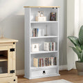 vidaXL Szafka na płyty CD Biały 52 x 17.5 x 103 cm Lite drewno sosnowe
