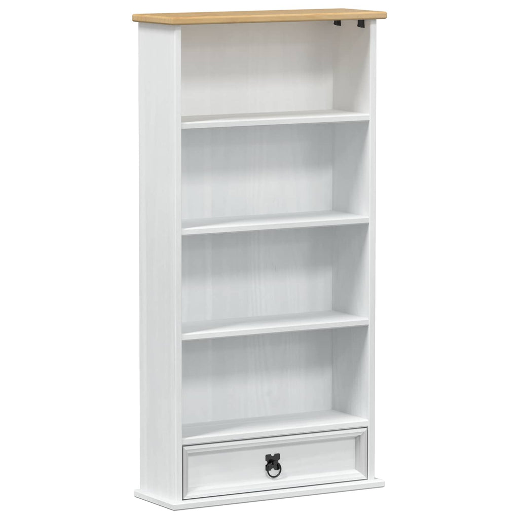 vidaXL Szafka na płyty CD Biały 52 x 17.5 x 103 cm Lite drewno sosnowe