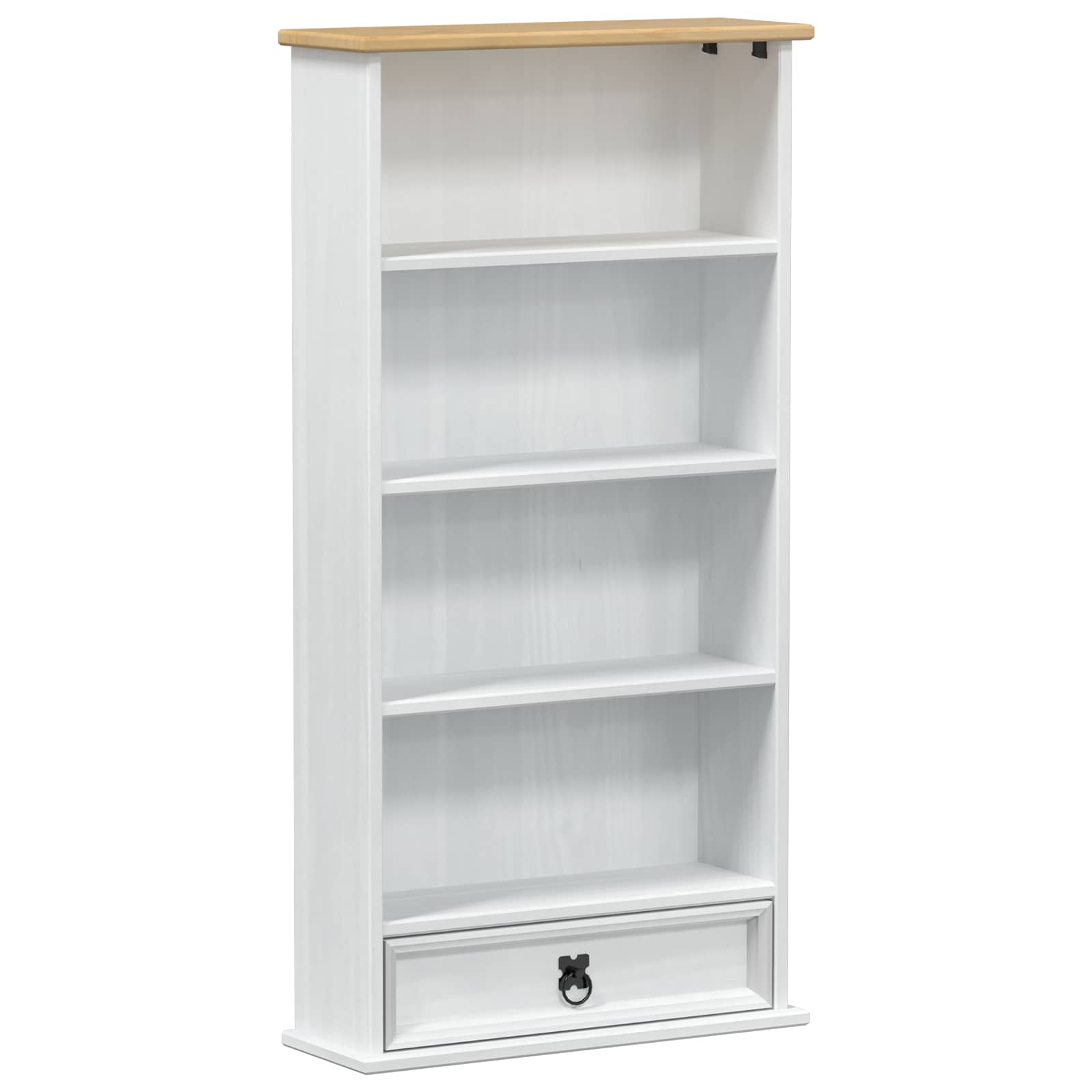 vidaXL Szafka na płyty CD Biały 52 x 17.5 x 103 cm Lite drewno sosnowe
