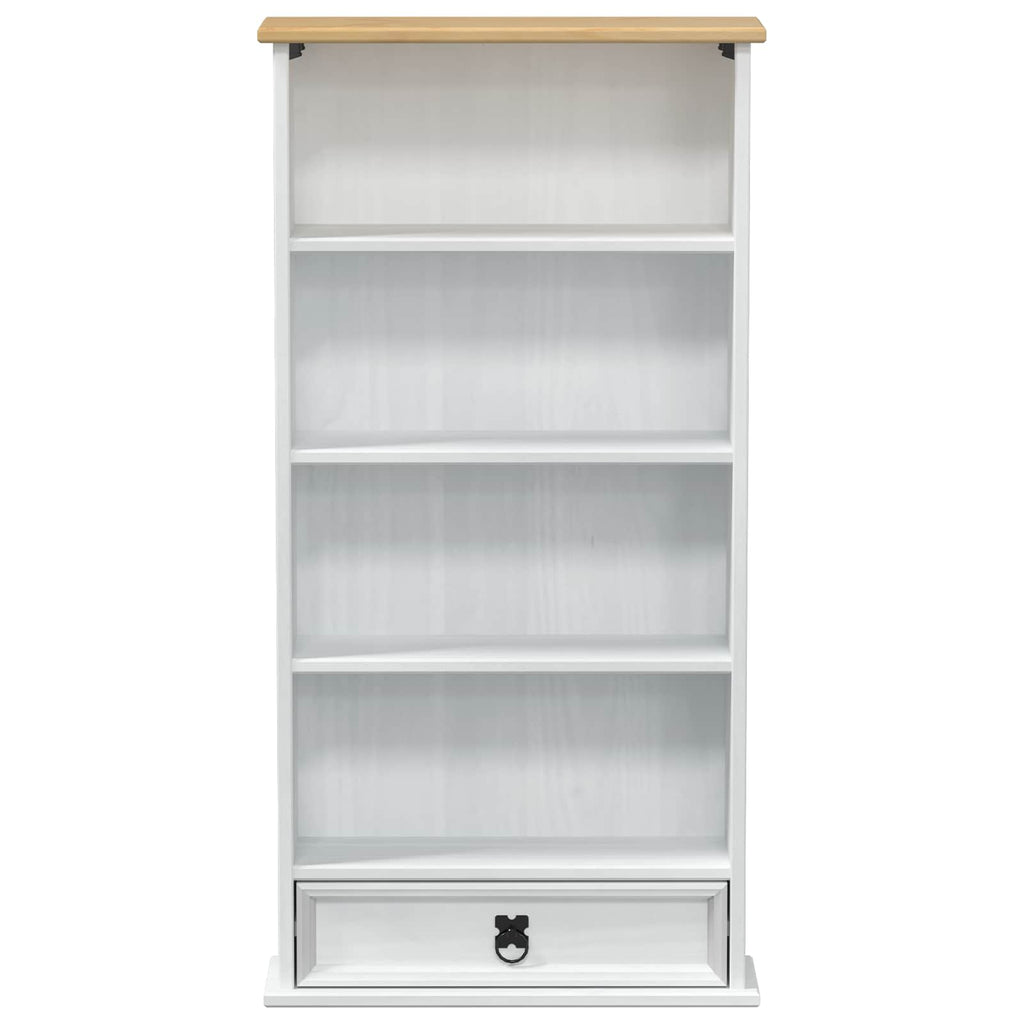 vidaXL Szafka na płyty CD Biały 52 x 17.5 x 103 cm Lite drewno sosnowe