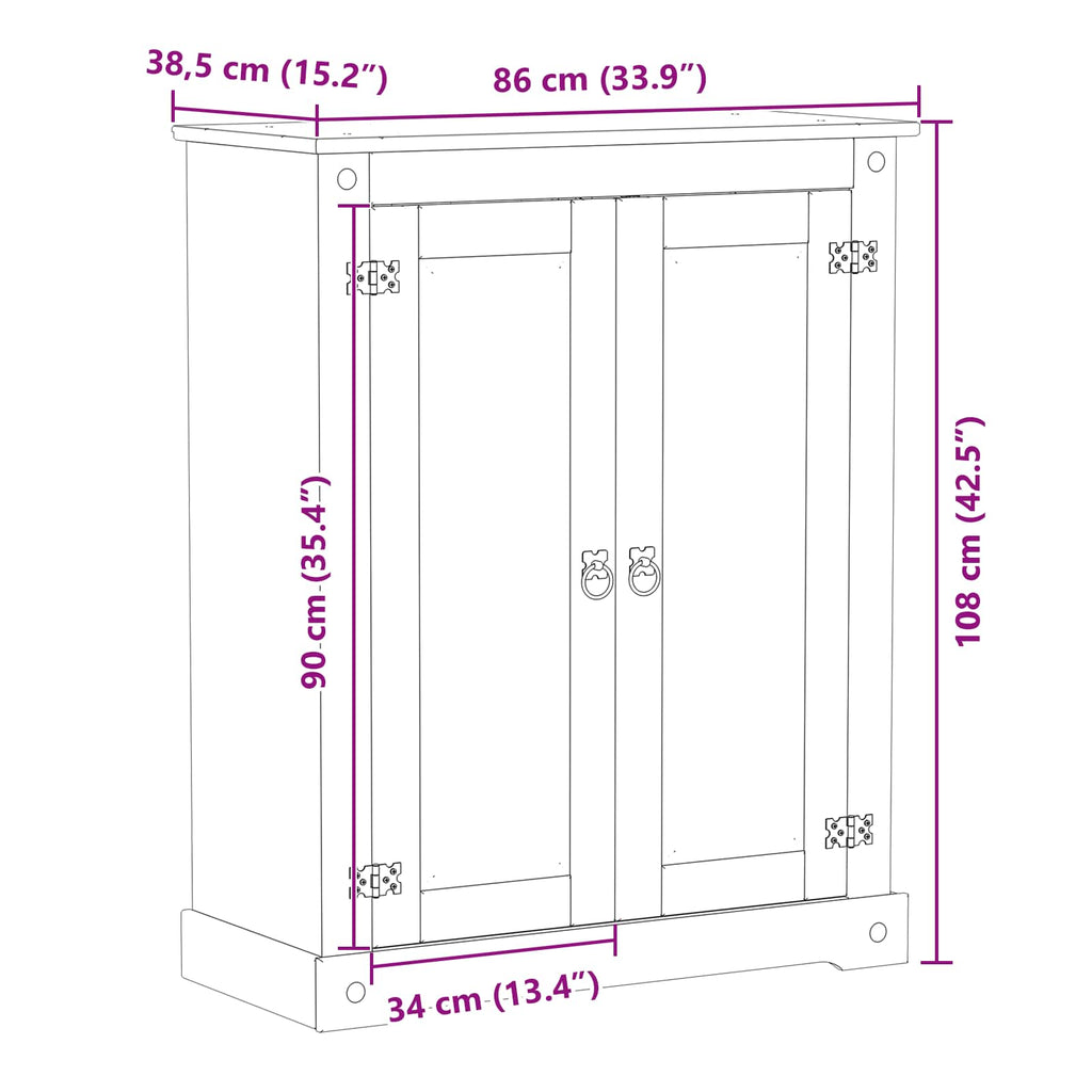 vidaXL Szafka na buty Biały 86 x 38,5 x 108 cm Lite drewno sosnowe
