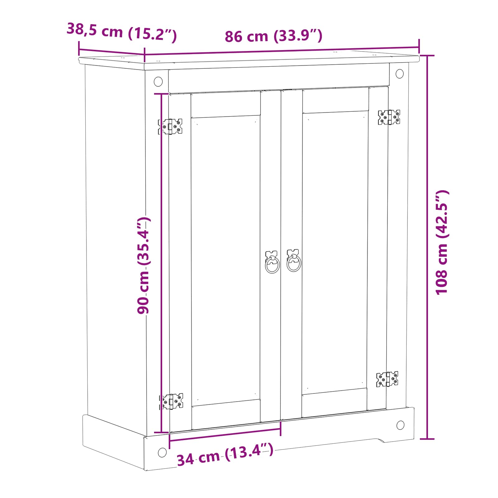 vidaXL Szafka na buty Biały 86 x 38,5 x 108 cm Lite drewno sosnowe