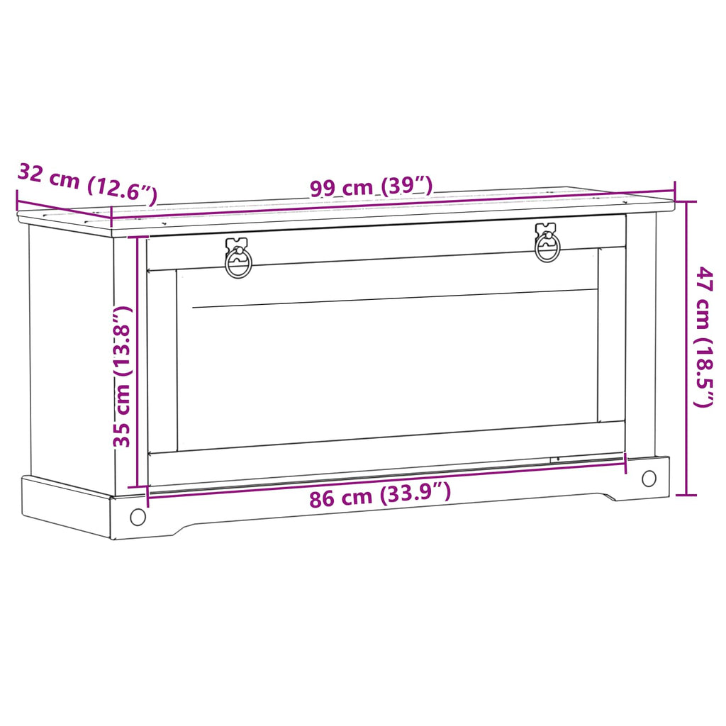 vidaXL Szafka na buty Corona Biały 99 x 32 x 49 cm Lite drewno sosnowe