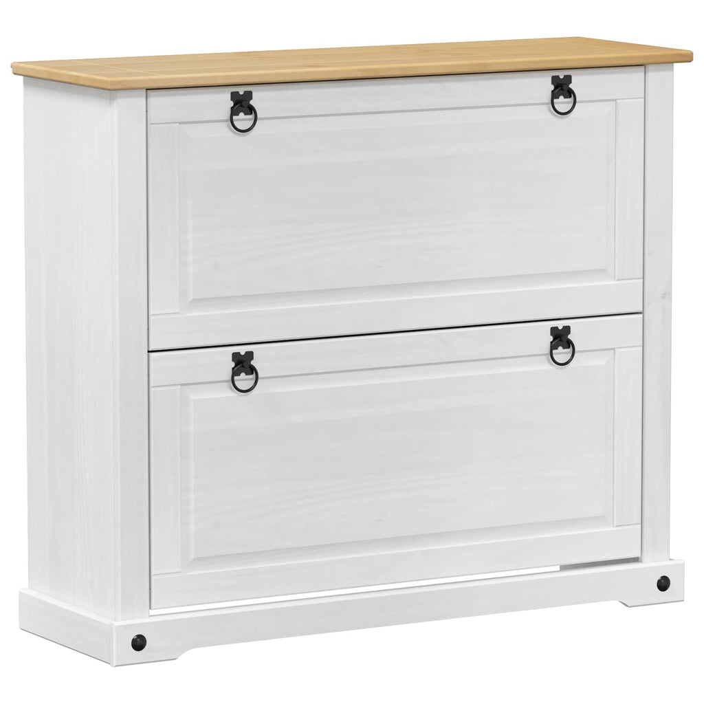 vidaXL Szafka na buty Corona Biały 99 x 32 x 85 cm Lite drewno sosnowe