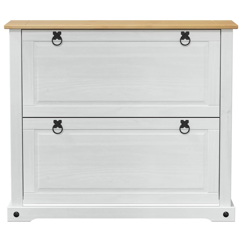 vidaXL Szafka na buty Corona Biały 99 x 32 x 85 cm Lite drewno sosnowe