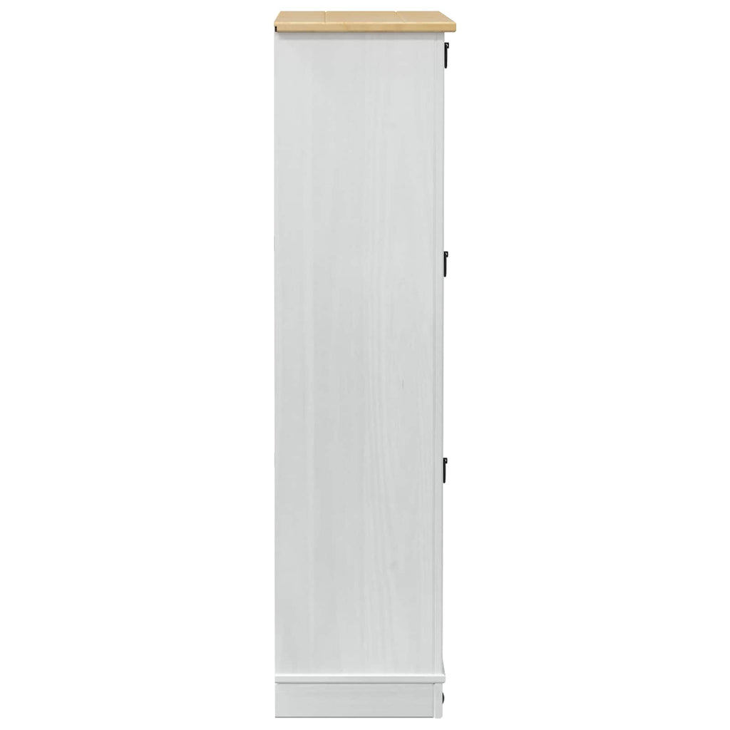 vidaXL Szafka na buty z szufladą z półką Corona Biały 99 x 32 x 122 cm