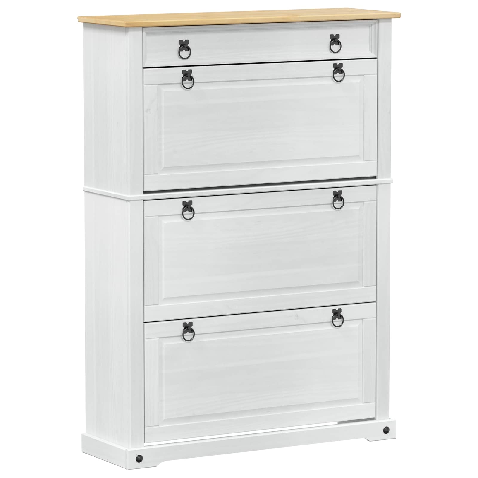 vidaXL Szafka na buty z szufladą z półką Corona Biały 99 x 32 x 138 cm
