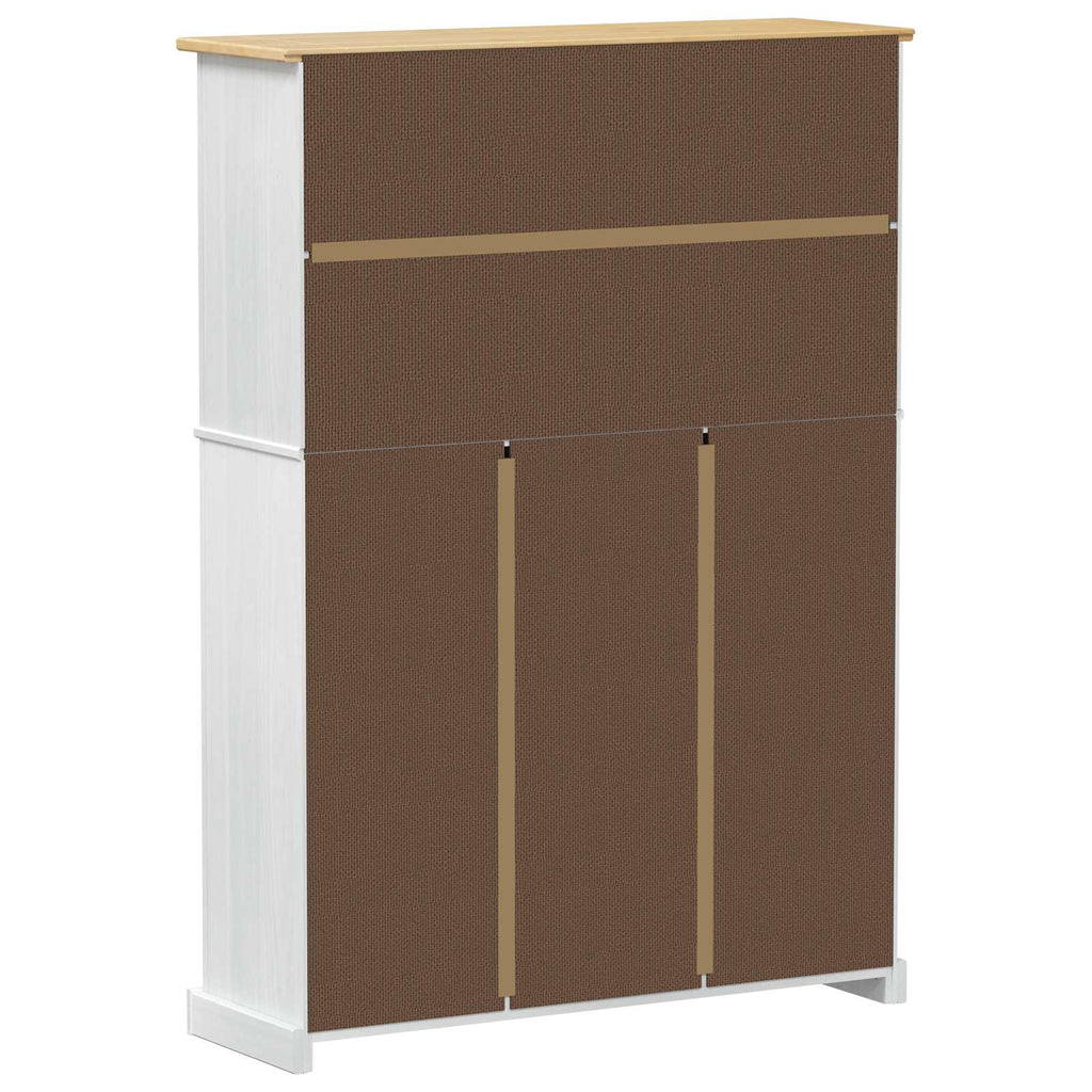 vidaXL Szafka na buty z szufladą z półką Corona Biały 99 x 32 x 138 cm