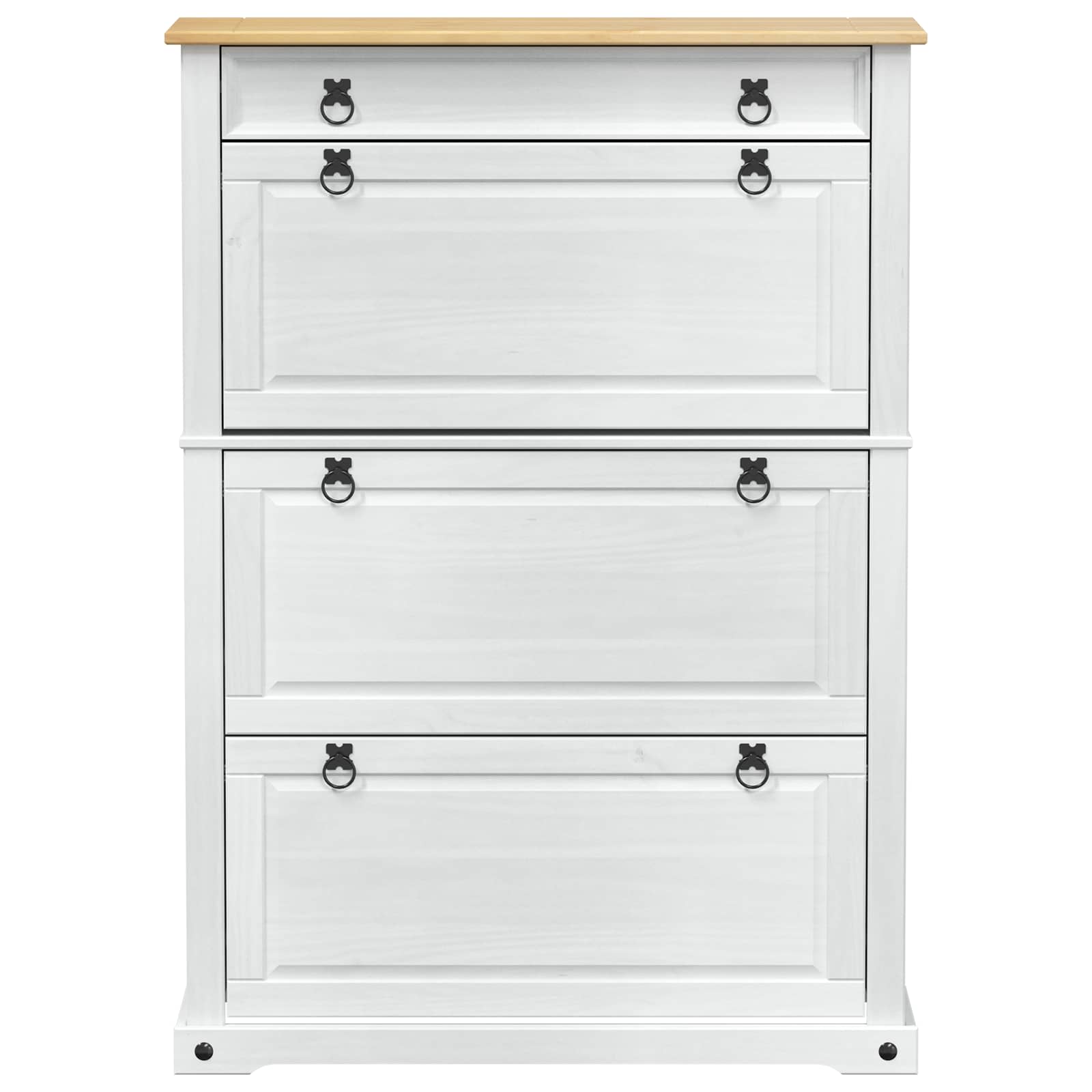 vidaXL Szafka na buty z szufladą z półką Corona Biały 99 x 32 x 138 cm