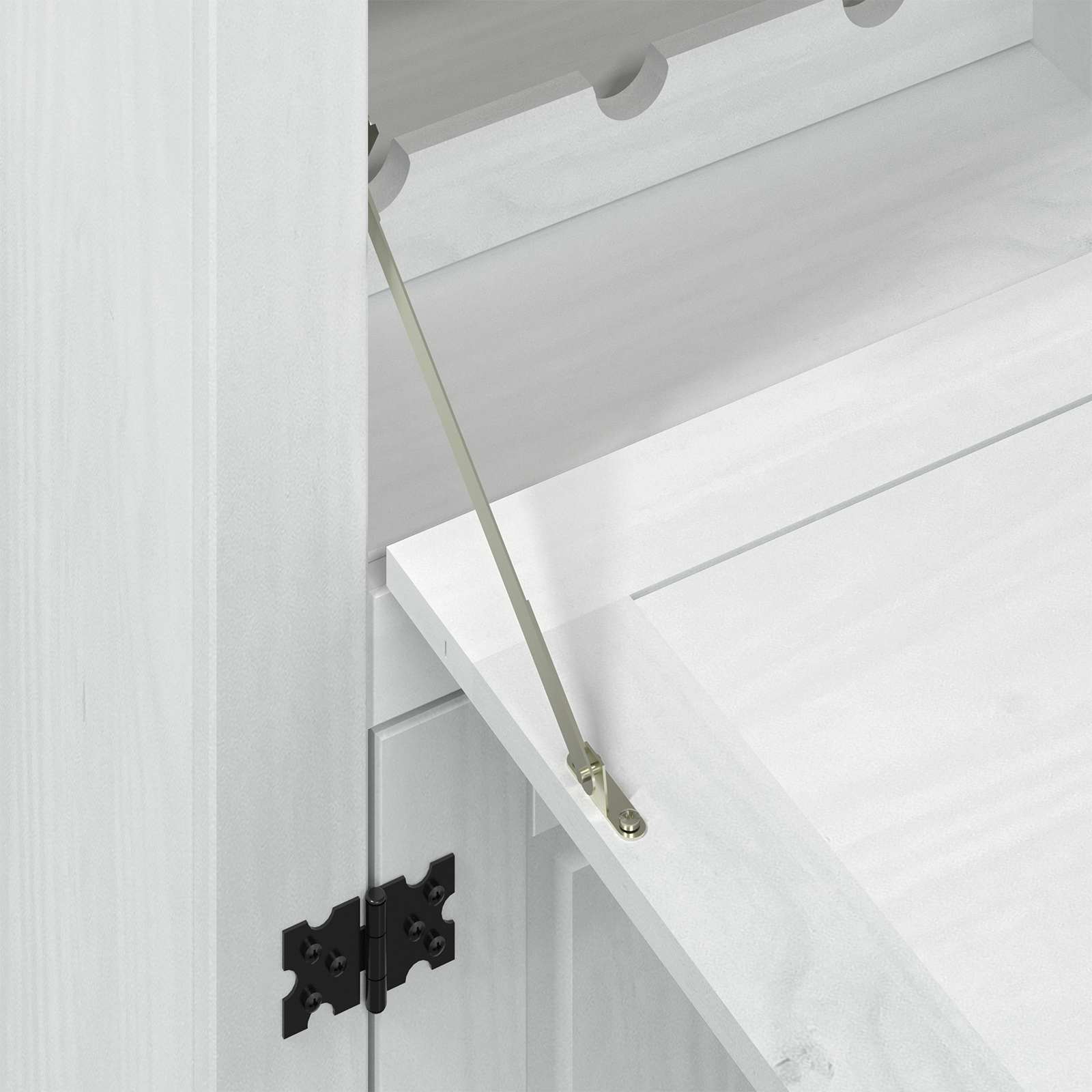 vidaXL Szafka na wino Biały 97 x 45 x 114 cm Lite drewno sosnowe