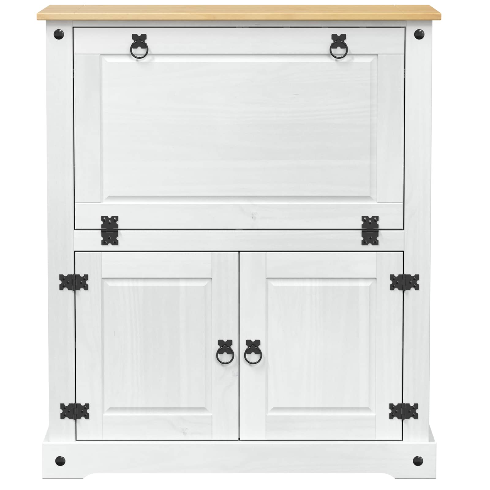 vidaXL Szafka na wino Biały 97 x 45 x 114 cm Lite drewno sosnowe