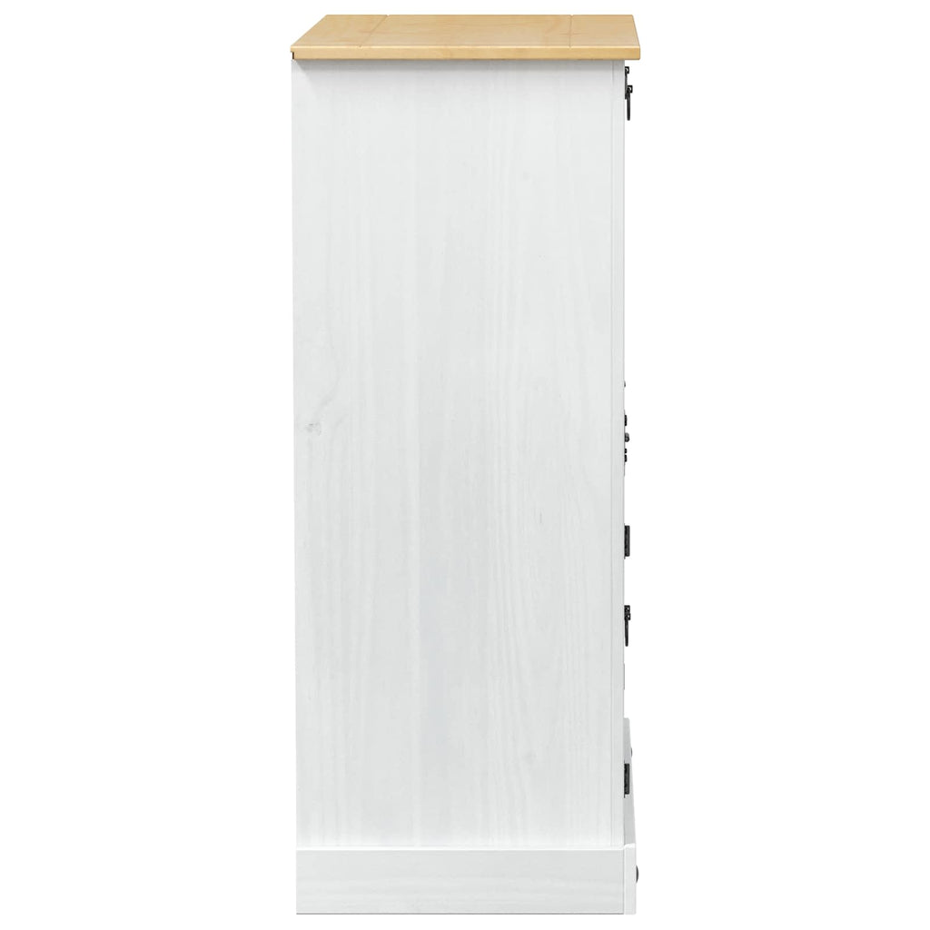 vidaXL Szafka na wino Biały 97 x 45 x 114 cm Lite drewno sosnowe