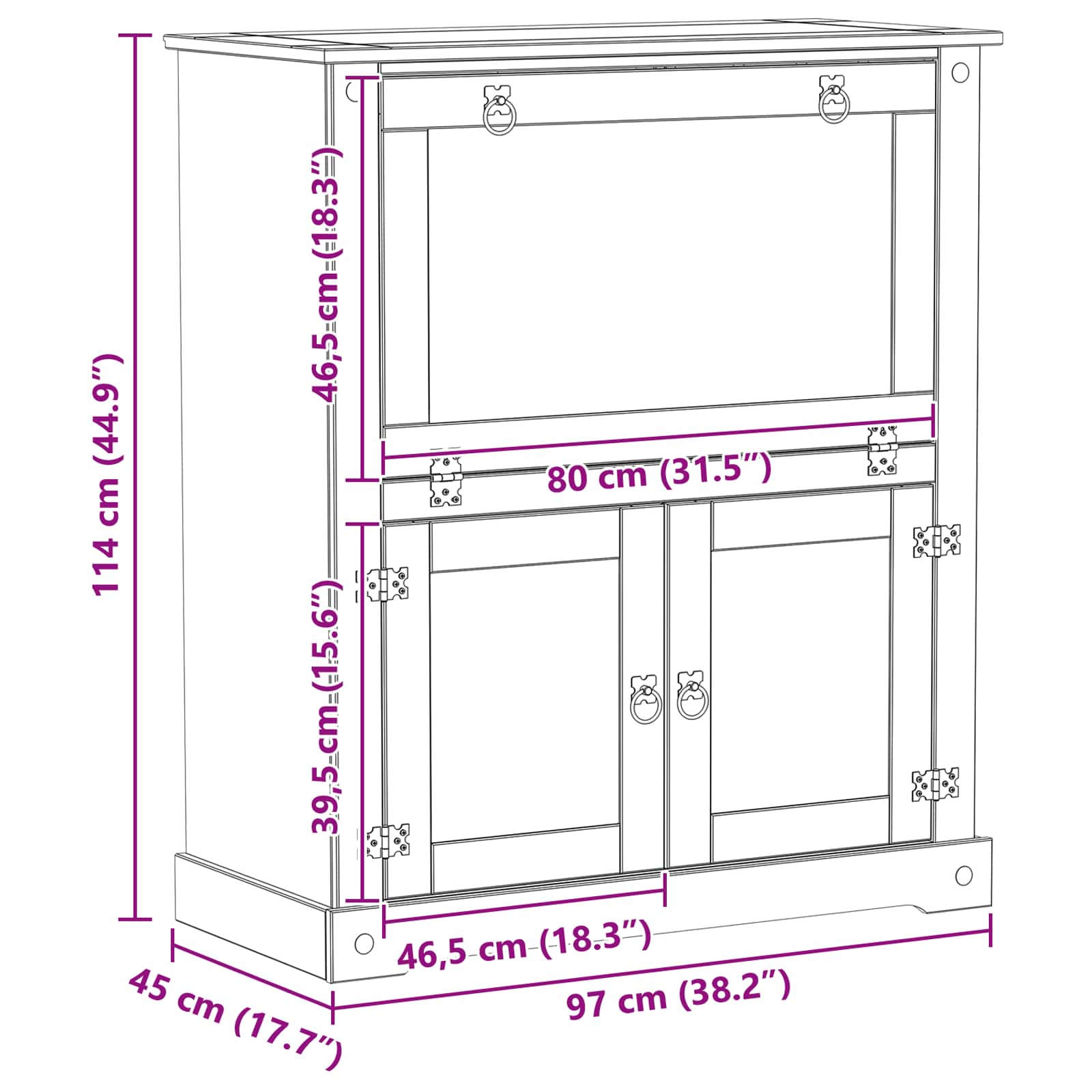 vidaXL Szafka na wino Biały 97 x 45 x 114 cm Lite drewno sosnowe