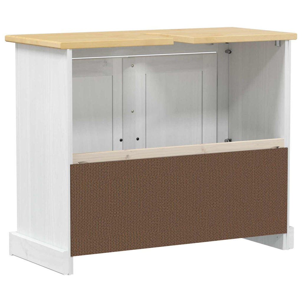 vidaXL Szafka umywalkowa Biały 73 x 33 x 60 cm Lite drewno sosnowe